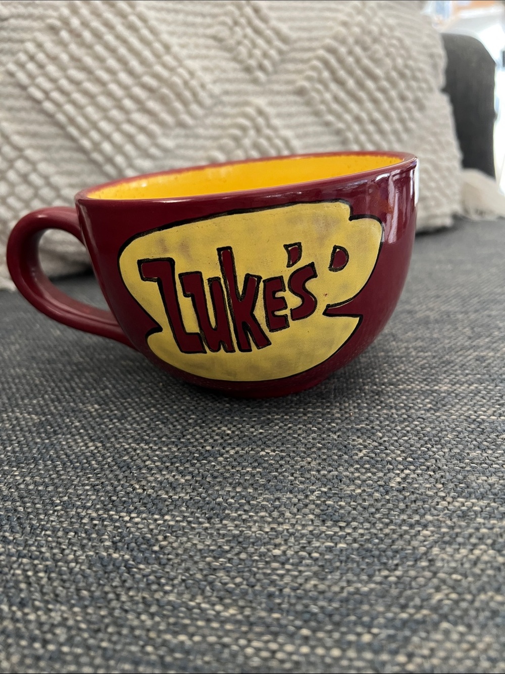 Gilmore Girls Fan Art: Hand-Painted Luke’s Diner Ceramic Mug As-Is Collectible.